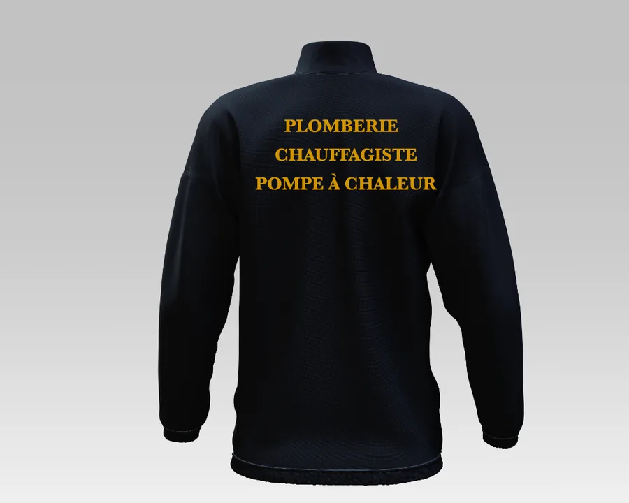 Dos de veste APS avec les activités plomberie chauffagiste et pompe à chaleur