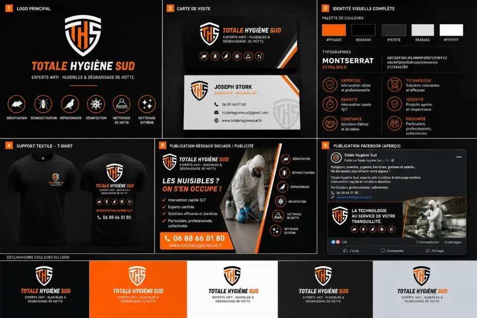 Présentation de l’identité visuelle Totale Hygiène Sud réalisée par DIAPRESS
