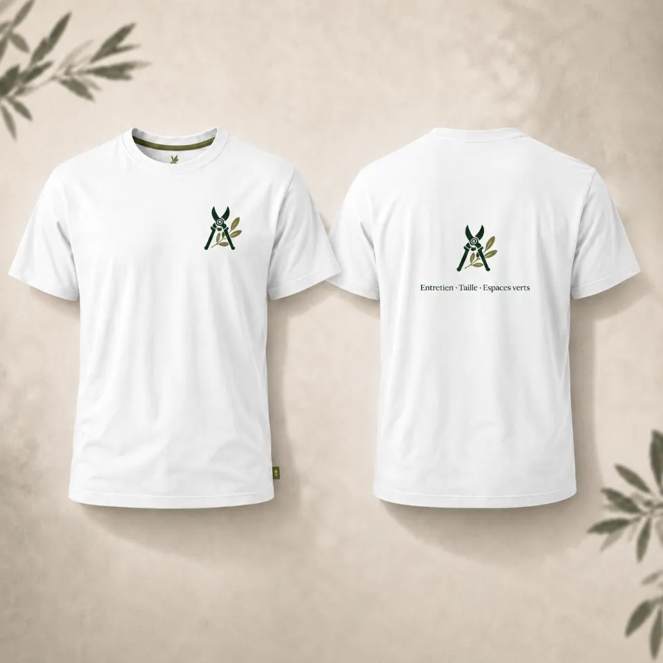 T-shirts blancs personnalisés pour une activité d’entretien taille et espaces verts