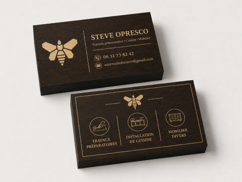 Cartes de visite Steve Opresco réalisées par DIAPRESS