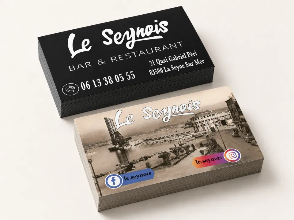 Cartes de visite Le Seynois réalisées par DIAPRESS