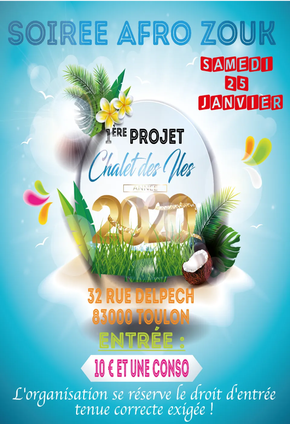 Affiche Soirée Afro Zouk réalisée par DIAPRESS